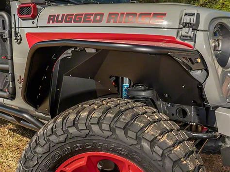 Rugged Ridge Jeep Wrangler Aluminum Front Inner Fender Liners; Black ...