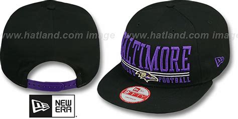 Ravens NFL LATERAL SNAPBACK Black Hat by New Era