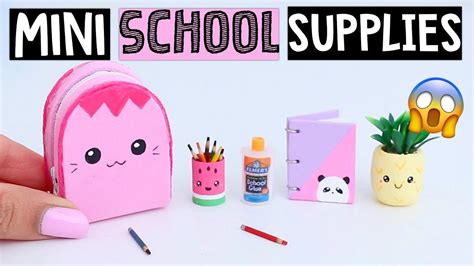 DIY REAL MINIATURE SCHOOL SUPPLIES! Notebook, Backpack & MORE! - YouTube