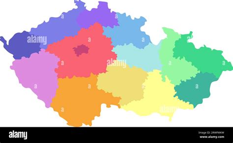 Vector isolated illustration of simplified administrative map of Czech ...