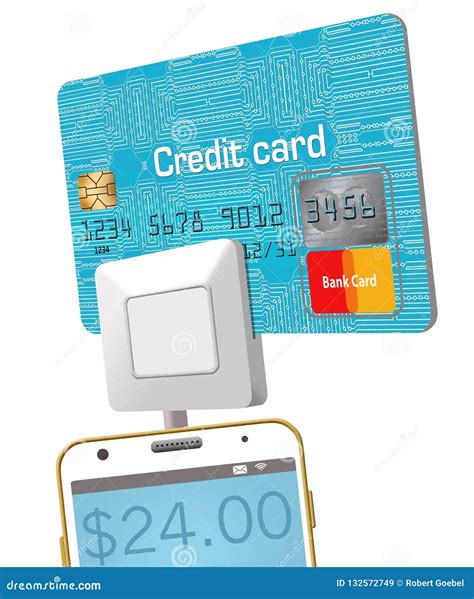 Cell Phone Credit Card Reader Stock Illustration - Illustration of mobile, cell: 132572749