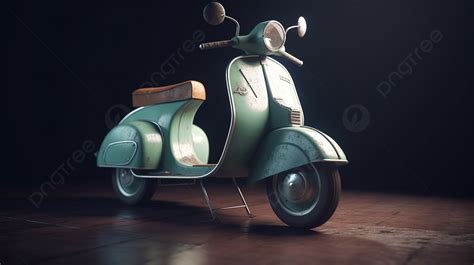 Vintage European Scooter A 3d Rendered Illustration Background, Motor ...