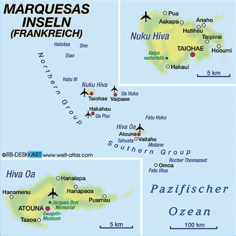 Map of Marquesas Islands (Region in French Polynesia) | Welt-Atlas.de