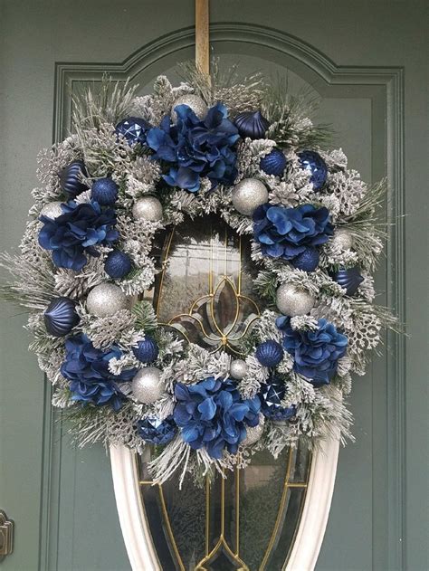 MADE to Order Christmas Wreath / Blue Christmas Wreath / | Etsy | Blue christmas decor, Silver ...