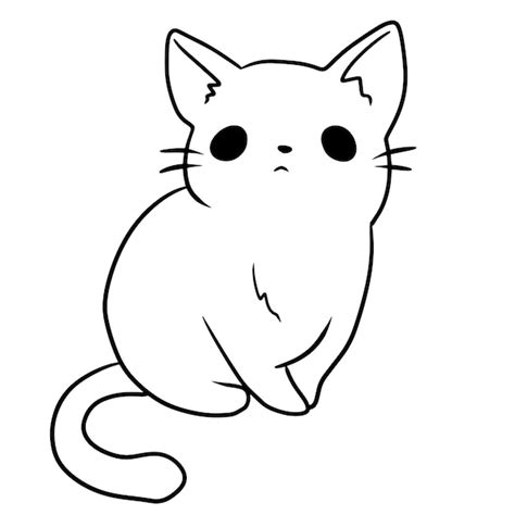 Dibujos animados gato cuco animal garabato kawaii anime página para colorear cuco ilustración ...