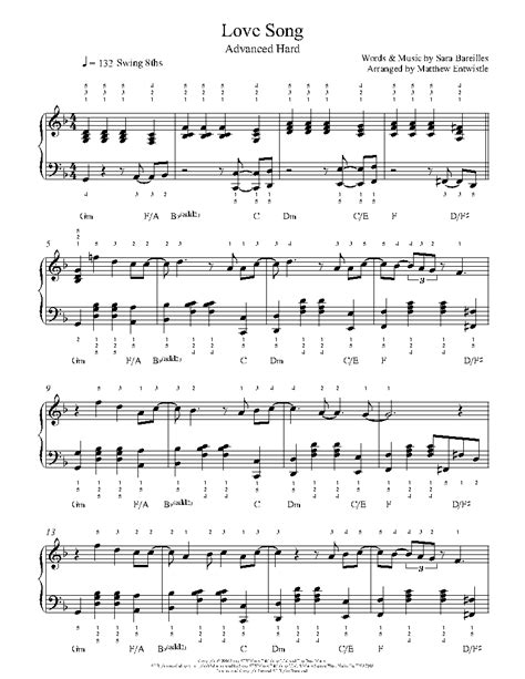 Love Song by Sara Bareilles Sheet Music & Lesson | Advanced Level