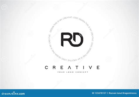 RD R D Logo Design with Black and White Creative Text Letter Vector ...