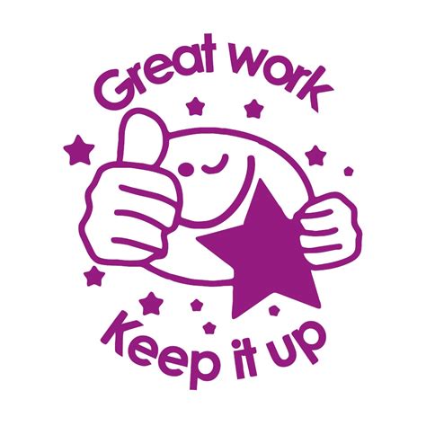 Purple Great Work Keep it Up Stamper - SuperStickers