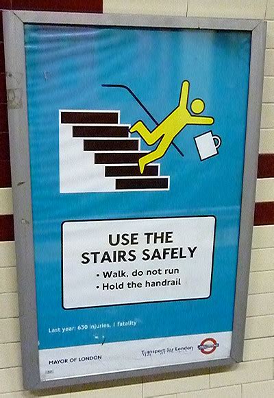 Stick figure falling down stairs - London Underground | Flickr