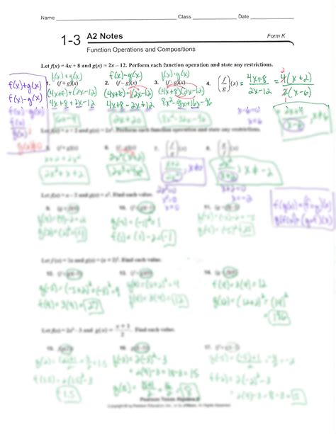 SOLUTION: Function Operations and Composition Worksheet - Studypool