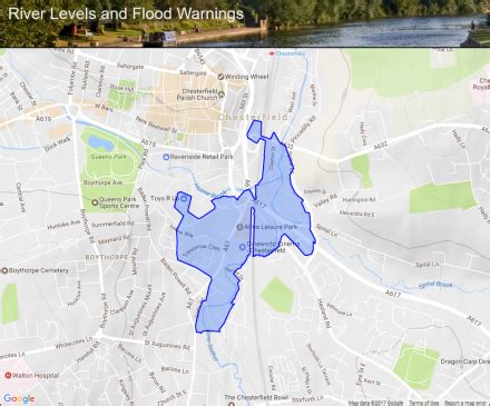 River Rother at Central Chesterfield :: Flood alerts and warnings :: the UK River Levels Website