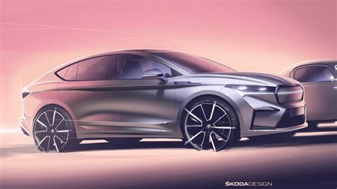 Skoda Enyaq Coupe iV Design Sketch Revealed Ahead Of Global Debut This ...