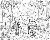 Hiking Coloring Pages sketch template