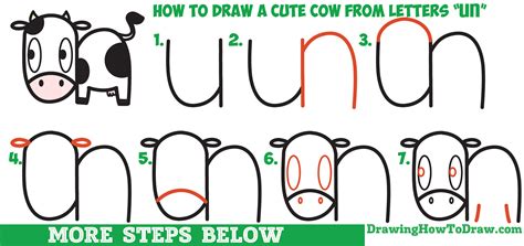 How to Draw a Cute Cartoon Kawaii Cow Easy Step by Step Drawing ...