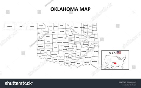 Oklahoma Map State District Map Oklahoma Stock Vector (Royalty Free ...