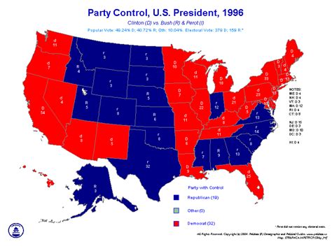 POLIDATA &REG ELECTION MAPS-PRESIDENT 1996