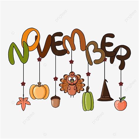 November PNG Transparent, November Clip Art Ornaments, November Clipart ...