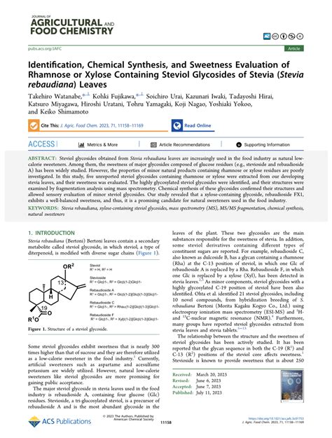 (PDF) Identification, Chemical Synthesis, and Sweetness Evaluation of Rhamnose or Xylose ...