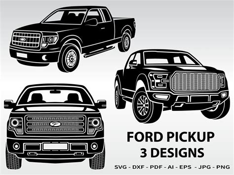 Laser Clip Art Cricut SVG FORD Pickup Truck F150 1977 Silhouette Cut Files Designs Scan n Cut ...