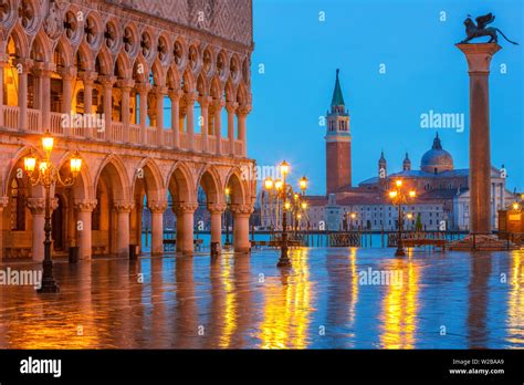 Piazza San Marco at night, Venice Stock Photo - Alamy