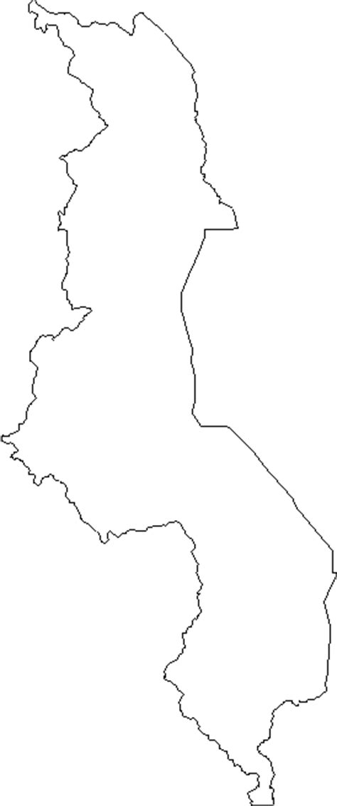 Blank Outline Map of Malawi