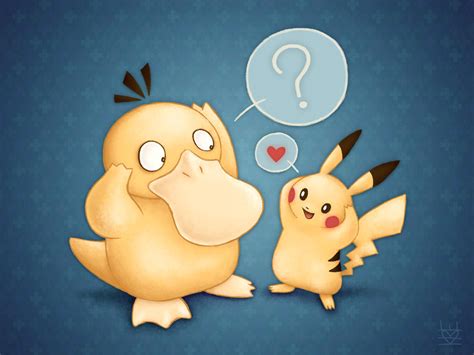 Psyduck + Pikachu by PandaAGoGo on DeviantArt