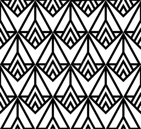 Photo about Geometric black and white seamless pattern in art deco style. Illustration of fabric ...