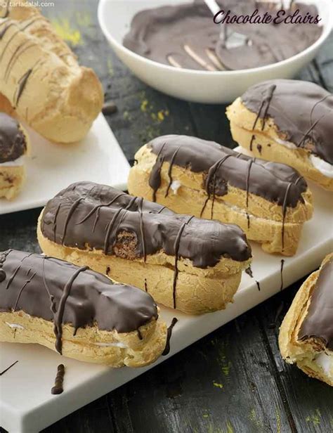 Chocolate Eclairs, French Pastry recipe, Vegetarian Recipes