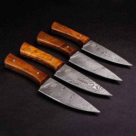 Cattleman Damascus Steel Steak Knives - Set of 4 – Forseti Steel