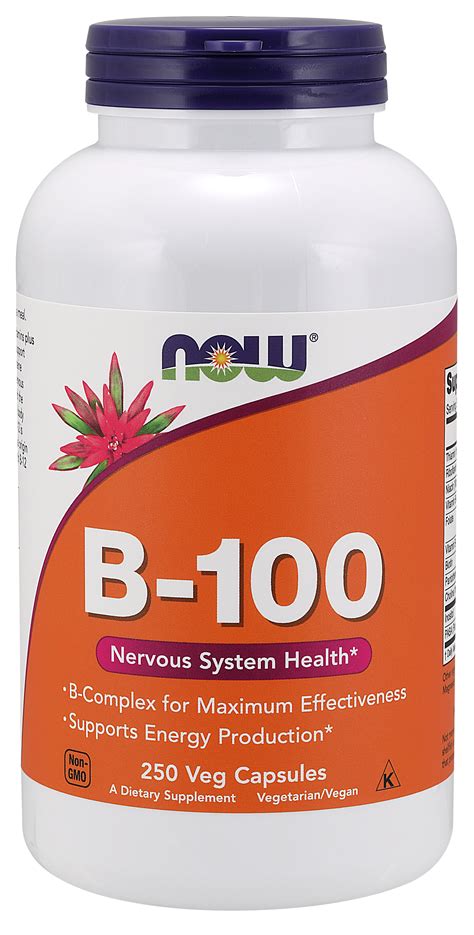 NOW Supplements, Vitamin B-100, Energy Production*, Nervous System ...