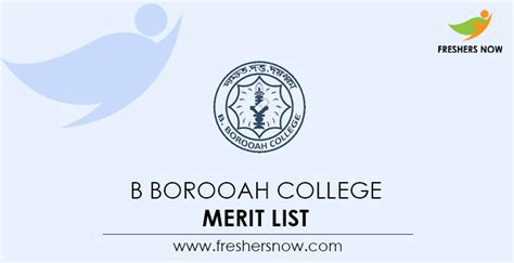 B Borooah College Merit List 2021 PDF Out | B.A, B.Sc, BBA Selection List