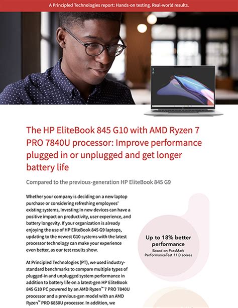 The HP EliteBook 845 G10 Notebook PC outperformed competitors while staying cool and quiet | PT