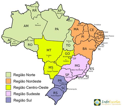 Mapa Do Brasil Por Regiao