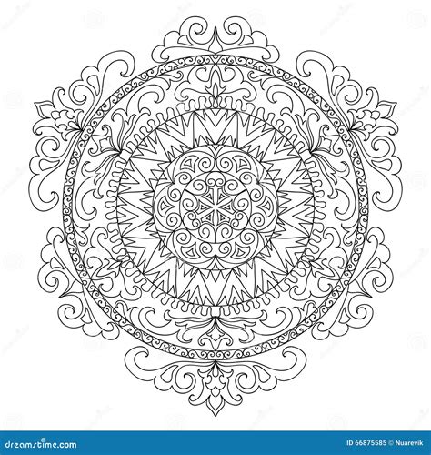 Ancient Mandala Coloring Page Stock Illustration - Illustration of byzantine, abstract: 66875585