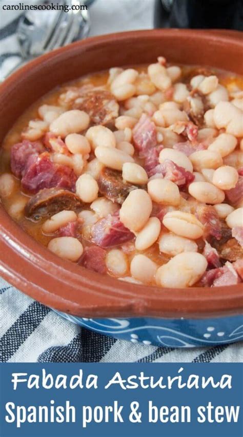 Fabada Asturiana - Spanish pork and bean stew - Caroline's Cooking