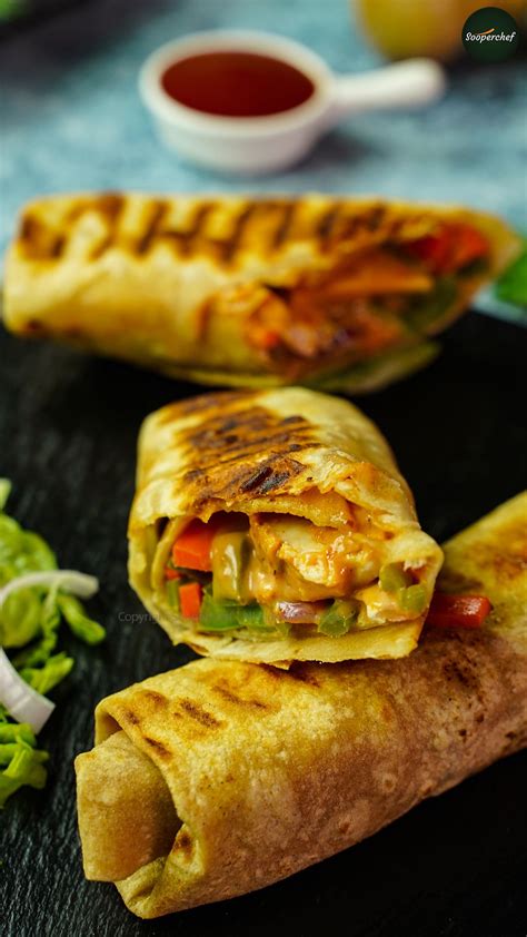 Chicken Roti Roll Recipe | Tandoori Chicken Roll Recipe by SooperChef ...