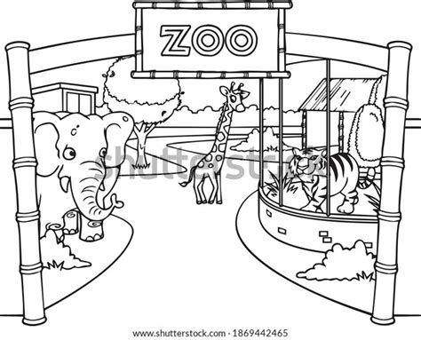 Coloring Book Cartoon Vector Zoo: เวกเตอร์สต็อก (ปลอดค่าลิขสิทธิ์) 1869442465 | Shutterstock