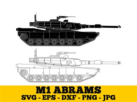 Abrams Tank Svg Eps Dxf Png Jpg. M1 Abrams Armor Vehicle - Etsy Australia