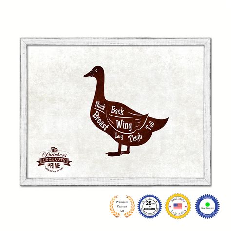 Duck Meat Cuts Butchers Chart Canvas Print With Picture White - Etsy