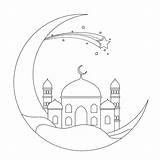 Premium Vector  Ramadan Crescent mosque coloring Book Is Suitable For sketch template