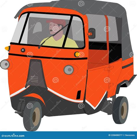 Bajaj - Old Public Transportation Vector Illustration | CartoonDealer.com #228408277