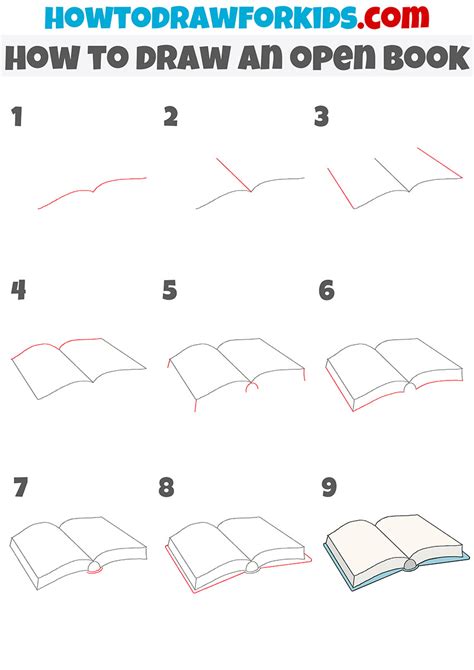 How to Draw an Open Book - Easy Drawing Tutorial For Kids