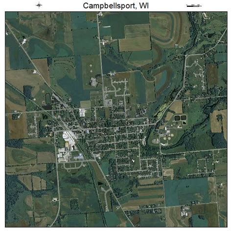 Aerial Photography Map of Campbellsport, WI Wisconsin