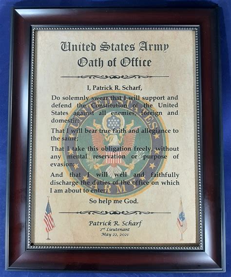 BETTER US Military Officer Oath of Office Army Navy Marines | Etsy