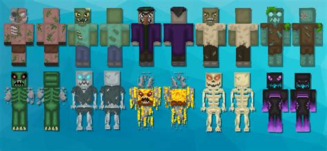 Skins I made for a marketplace skin pack called Horror Mobs : r/Minecraft