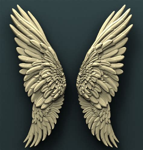 Wings 3d stl model for cnc | 3D Print Model | Angel wings food, Wings ...