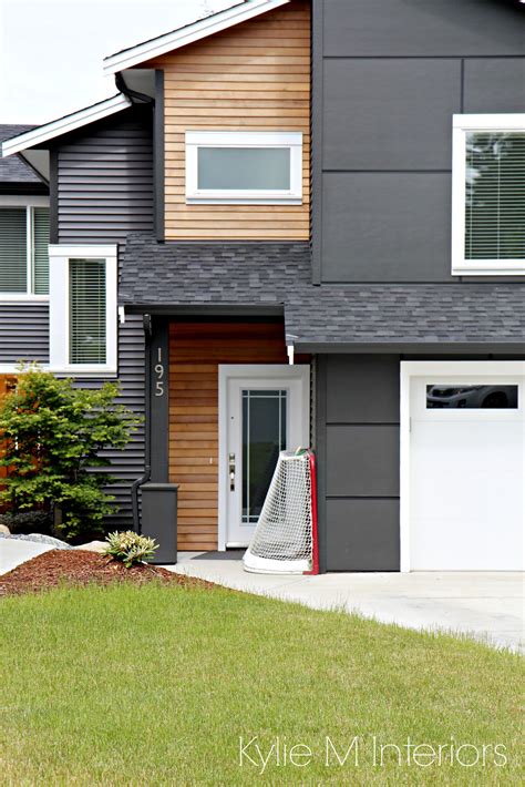 Exterior-home-in-vinyl-siding-iron-ore-with-hardi-panels-and-cedar-shiplap-style-panelling ...