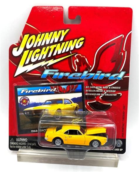 1968 Pontiac Firebird 350 RR “1/64 Scale Die-Cast Vehicle Yellow w/Real Rubber Tires” (Johnny ...