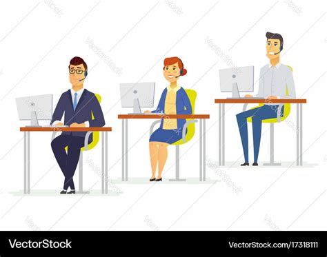 Call center workers - modern cartoon people Vector Image