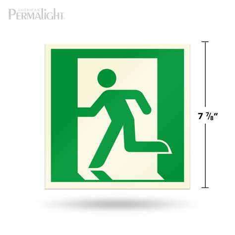 Facility Maintenance & Safety Exit Sign Green Running Man 12" x 7.25 ...